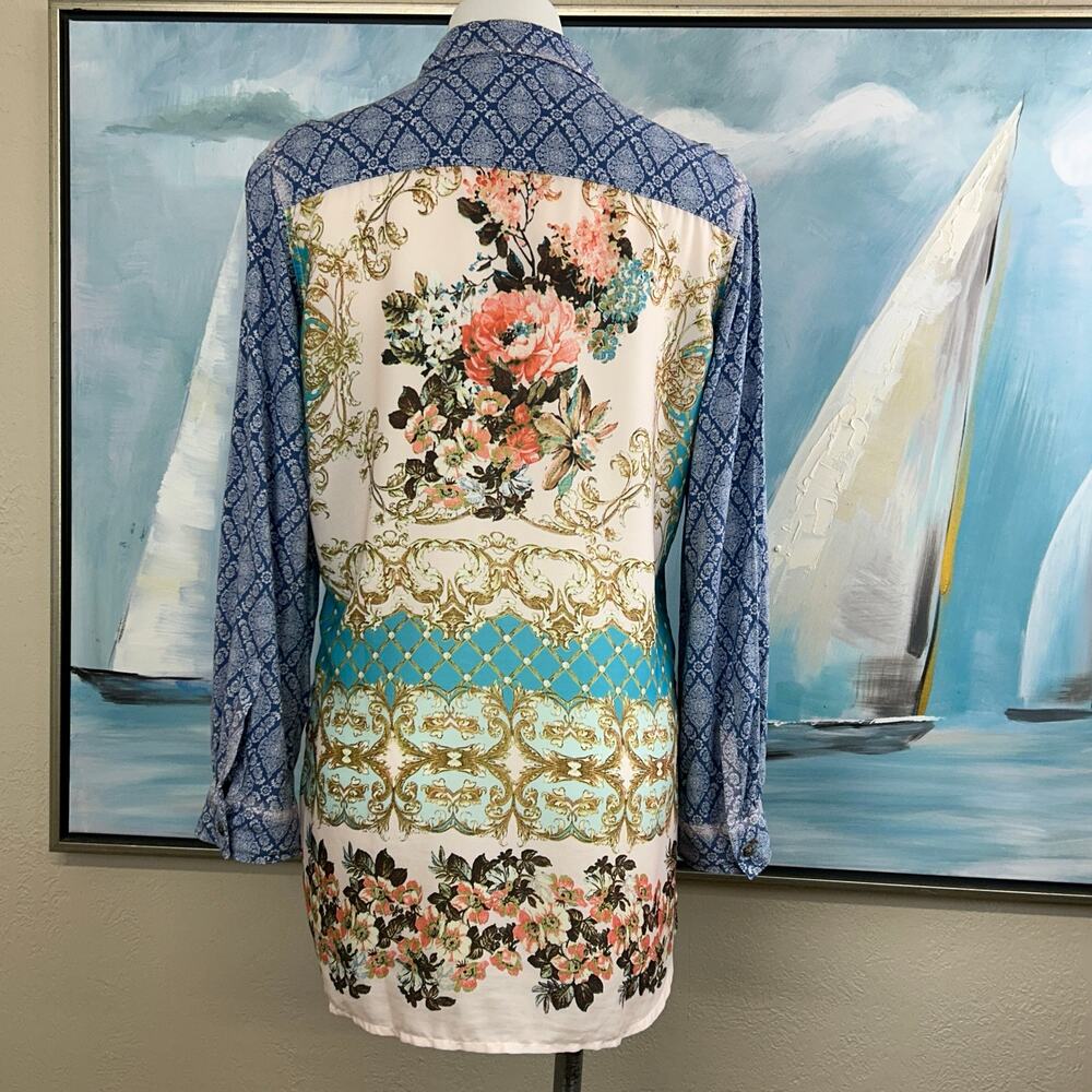 Aratta Silent Journey Button Down Blouse size med - Picture 6 of 9